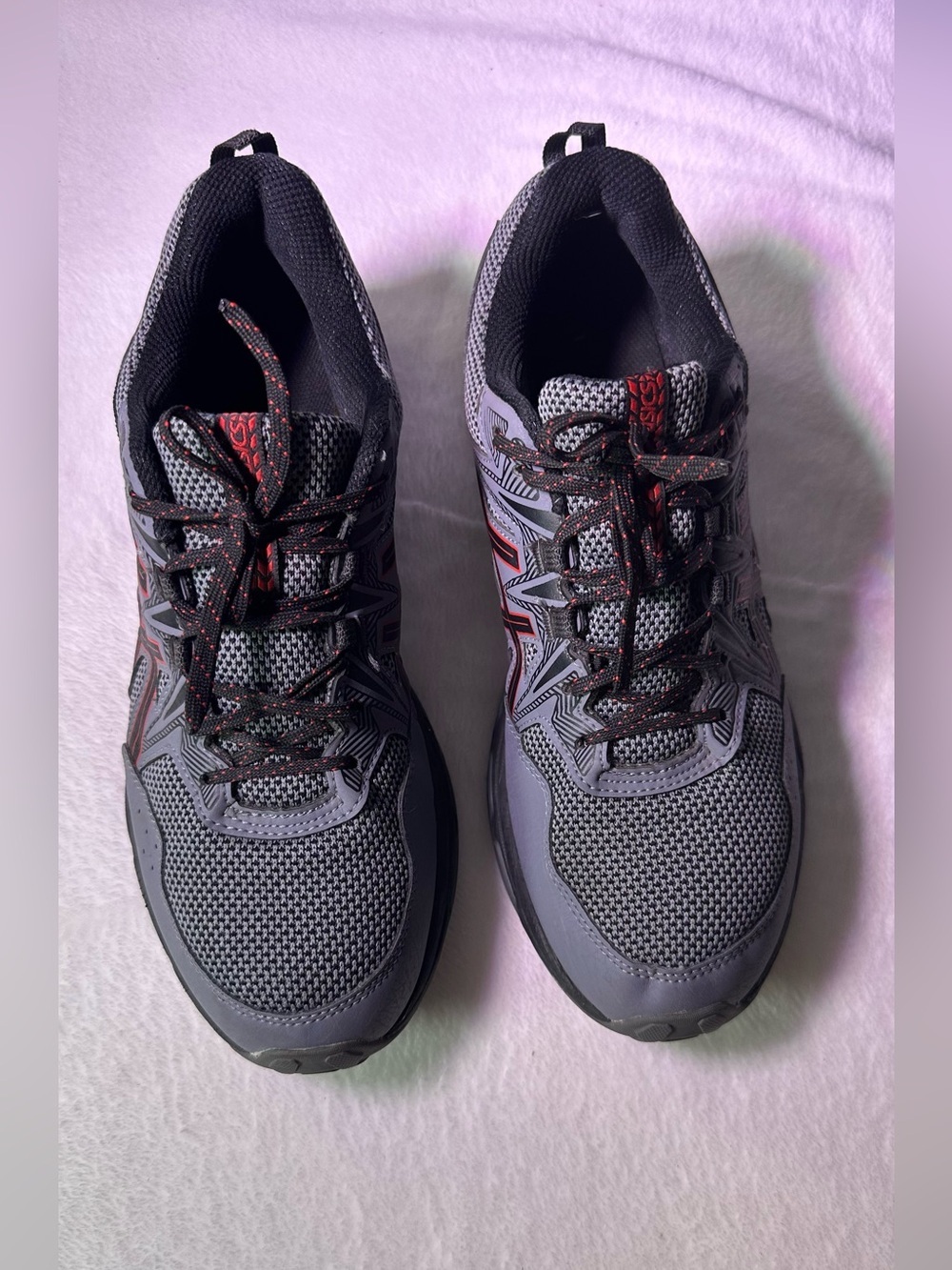 ASICS Gray and Red Men's Running Sneakers - Picture 4 of 10